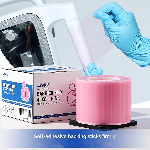 JMU BARRIER FILM 6 ROLLS, BARRIER FILM TATTOO PINK BARRIER TAPE FOR DENTAL MEDICAL TATTOO, 4 X 6 INCH