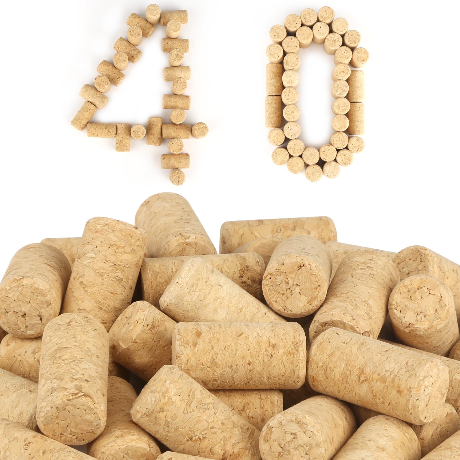 lahnao Pack of 40 Wine Corks, 21 x 40 mm Corks, Wine Corks for Crafts, Corks for Crafts, Wooden Bottle Corks for Sealing Wine Bottles, Glass Bottles, DIY Crafts