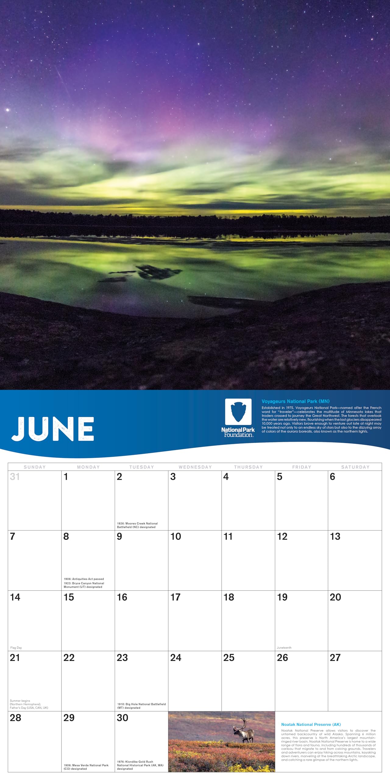 2026 National Park Foundation Wall Calendar