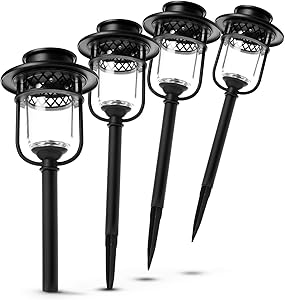 Home Zone Security Pathway & Garden Solar Glass Lights Stainless Steel (4-Set)