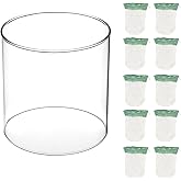 LVACODV 10-Pack Propane Lantern Mantles with Glass Globe: U-Shape & Standard Replacement Parts for Camping Lanterns. Clear Lantern Globe Compatible with Coleman Fuel Lanterns