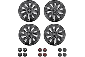 LOZUZ Wheel Cover for Model 3 Wheel Cover Hubcap 18 Inch 2023-2017 Model 3 Wheel Replacement Hub Caps Set of 4 Blade Style(Blade Style Black)
