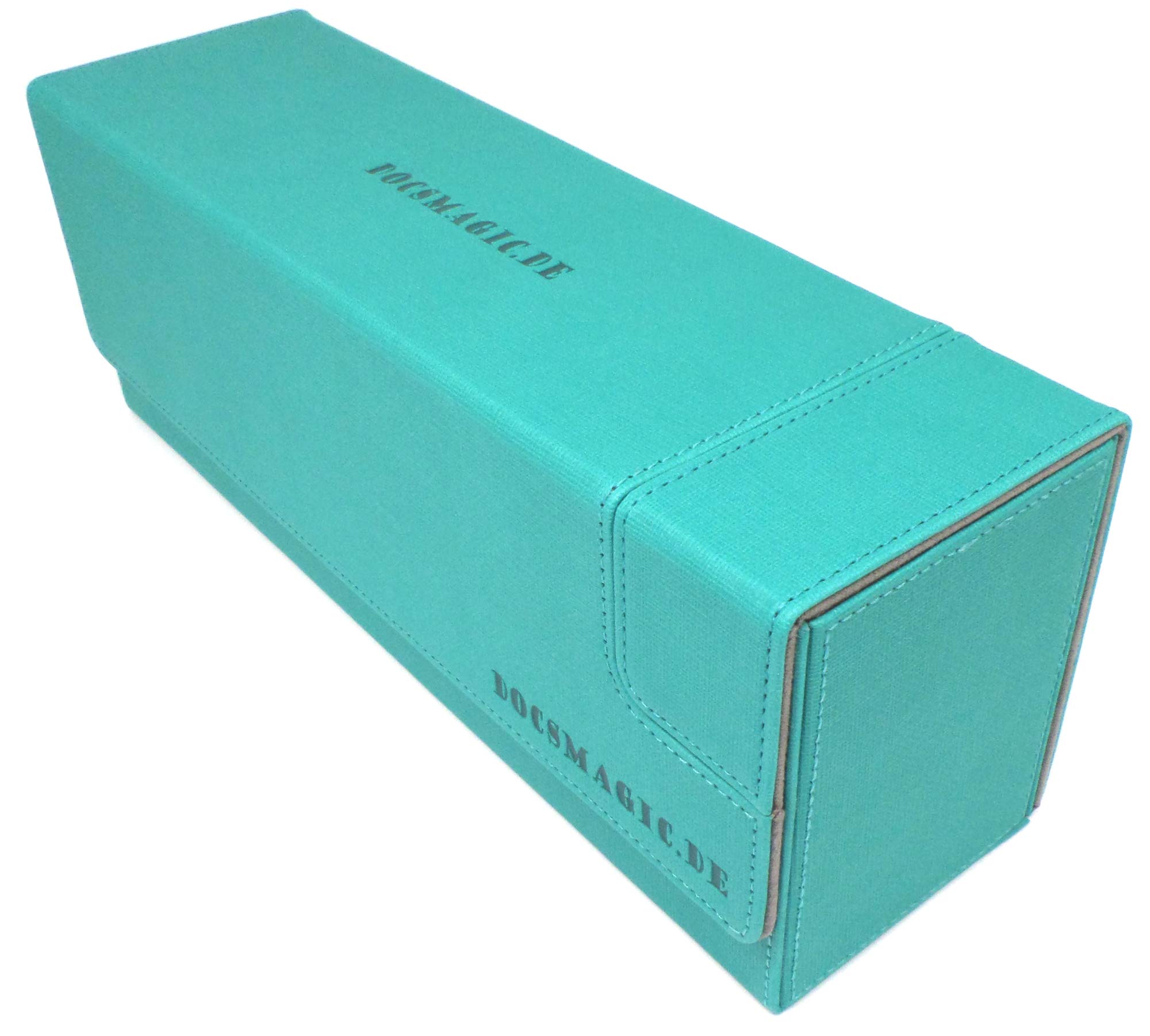 docsmagic.de Premium Magnetic Tray Long Box Mint Medium - Card Deck Storage Aqua