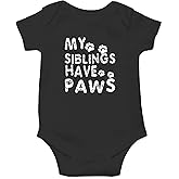 AW Fashions My Siblings Have Paws Baby Bodysuit Cute Newborn Girl Outfits Coming Home Outfit Boy Romper