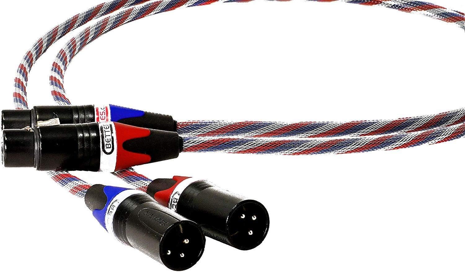 Better Cables Silver Serpent Patriot Edition Balanced XLR Audiophile Audio Cables (Pair - 2 Cables) - High-End, High-Performance, Silver/Copper Hybrid, Low-Capacitance - 6 Feet: Home Audio & Theater