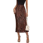PRETTYGARDEN Women's 2026 Spring High Waist Graphic Print A Line Pleated Long Skirts for Women Trendy Plisse Midi Skirt