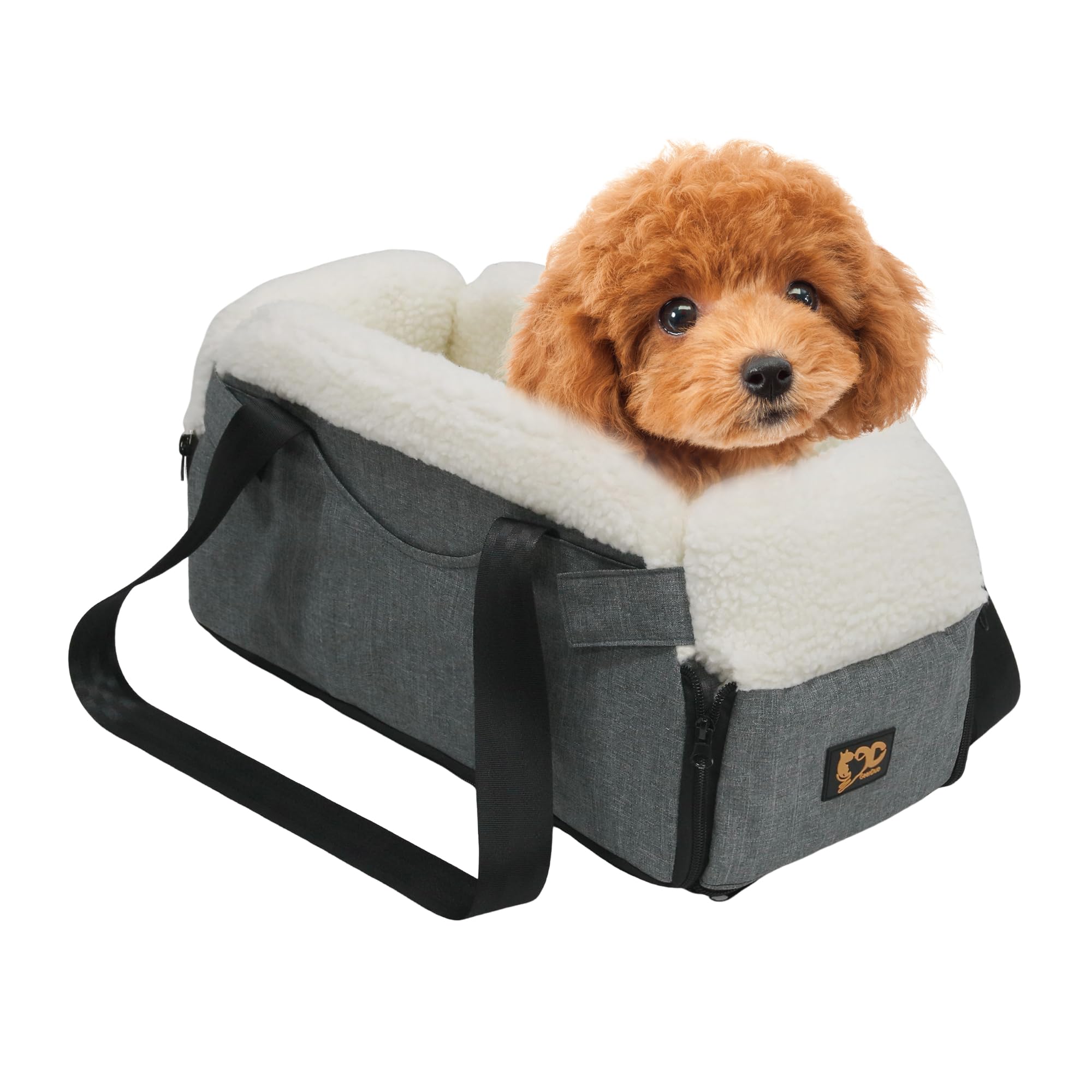 Photo 1 of GeerDuo Center Console Dog Car Seat for Small Dogs, Dog Booster Seat with Upgraded Safety Tethers, Detachable Washable Pet Car Seat Travel Bed Under 25lbs