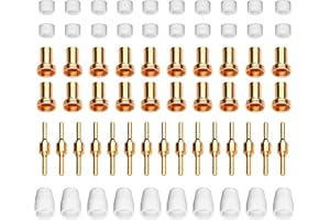 S SIMDER SSIMDER Plasma Cutter Consumables Pack 65Pcs Electrode Shield Cup Copper Tip Swirl Rings for PT31 LG40 Plasma Cutter Cutting Torch