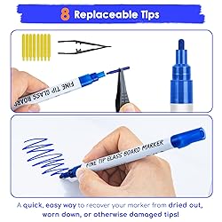 maxtek Dry Erase Markers Fine Tip, Glass Board