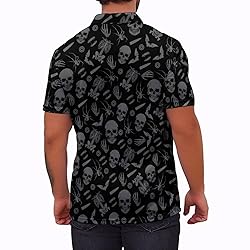 Xdceu Men's Skull Polo Shirts Hawaiian Golf Polo