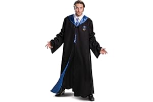 Disguise Adult Harry Potter Ravenclaw Robe, Official Wizarding World Adult Halloween Accessory Costume Outerwear, Black & Blue, XL 42-46 US