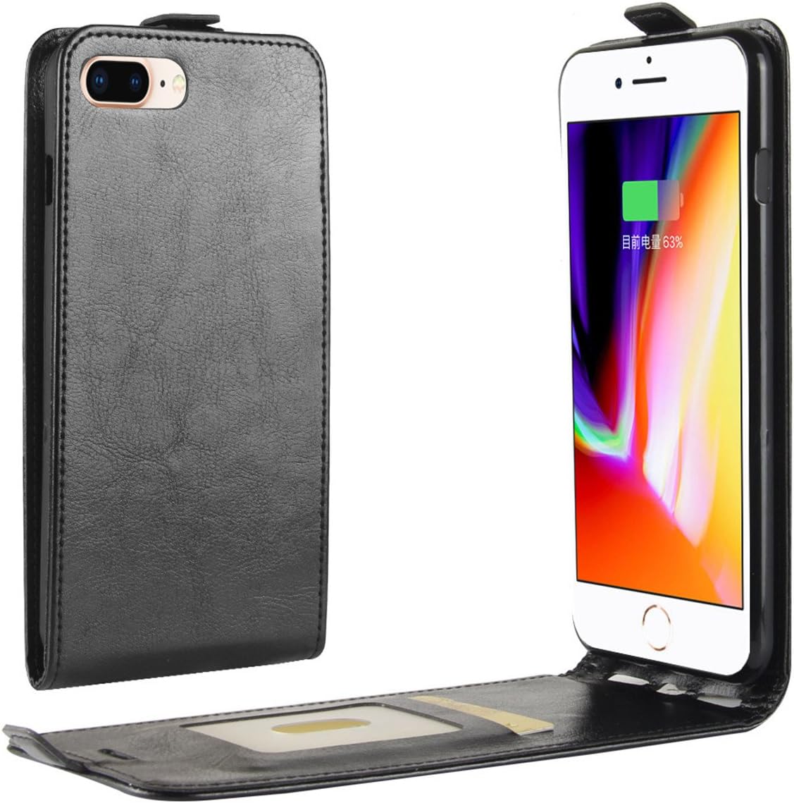 iPhone 8 Plus Case,iPhone 7 Plus Case,Gift_Source [Magnetic Closure] PU Leather Vertical Flip Phone Case Slim Fit Folio Up-Down Open Cover with Card Slots for iPhone 8 Plus/iPhone 7 Plus 5.5