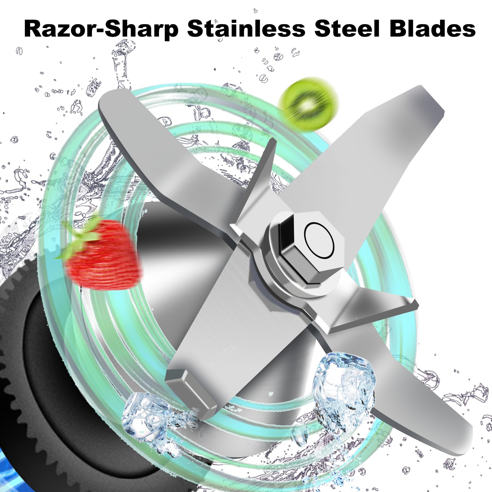 Licuadora comercial para batidos con escudo silencioso, motor de 2,5 HP, hoja de acero inoxidable, jarra de 80 oz para batidos, batidos, trituración de hielo, bebidas congeladas, 15 velocidades, autolimpieza, negra