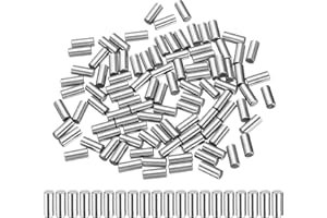 uxcell 100 Pcs 2mm x 7mm Dowel Pins Bearing Steel Cylindrical Dowel Pins Shelf Support Peg Pin Rod Fasten Elements Metal Shelf Pegs +/-0.02mm Diameter Tolerance, Silver Tone