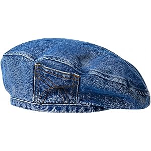 Coesik Y2K Denim Beret Hat for Women 90s Retro Painter Cap Kpop Hip Hop Flat Cap for Costume Party Streetwear Outfits