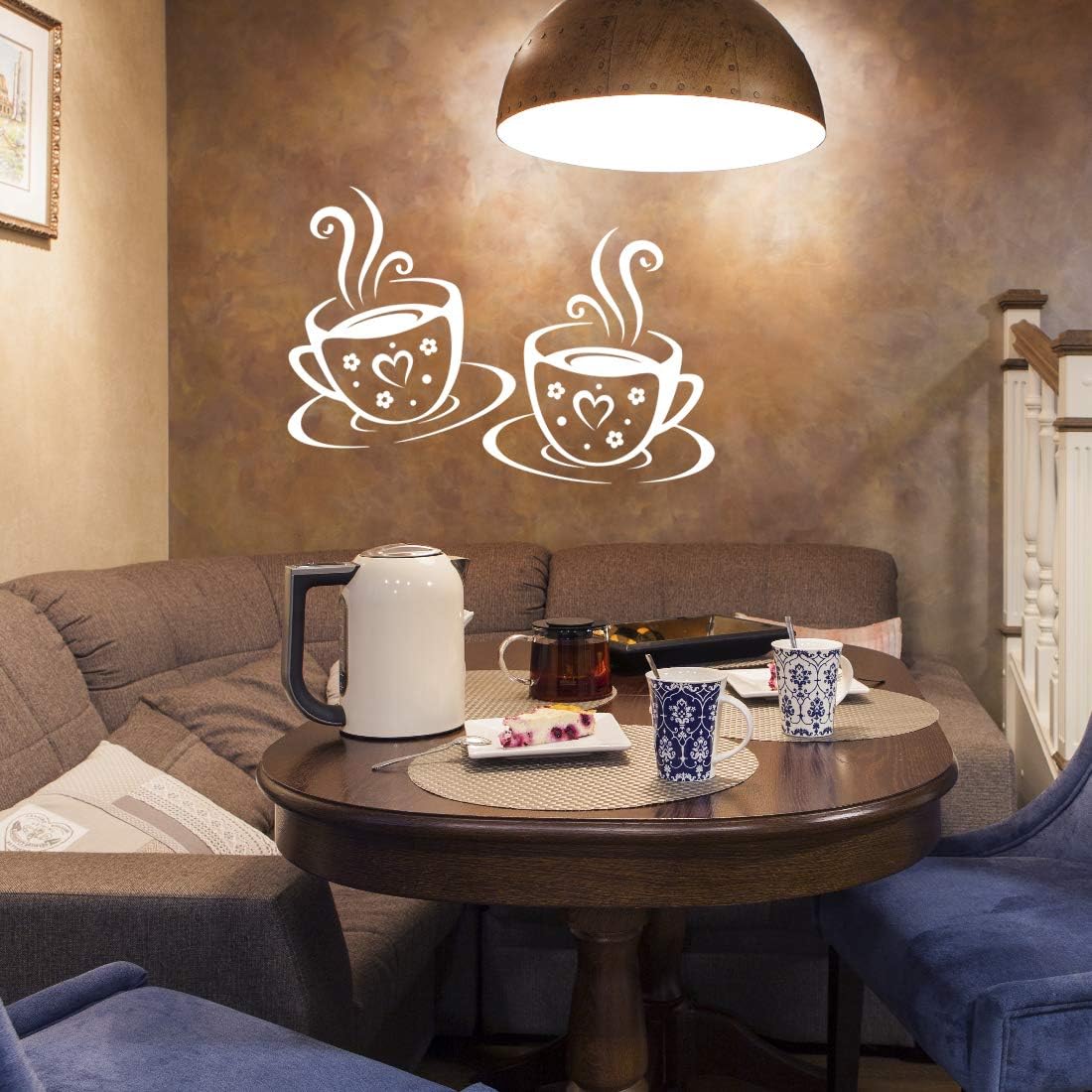 Cups stickers wall art kitchen vinyl coffee decal decor cup white tile transfers decals sticker quote decoration tea cafe home love room mirror living cupboard kitchens tiles decorations wall transfer - Image 4