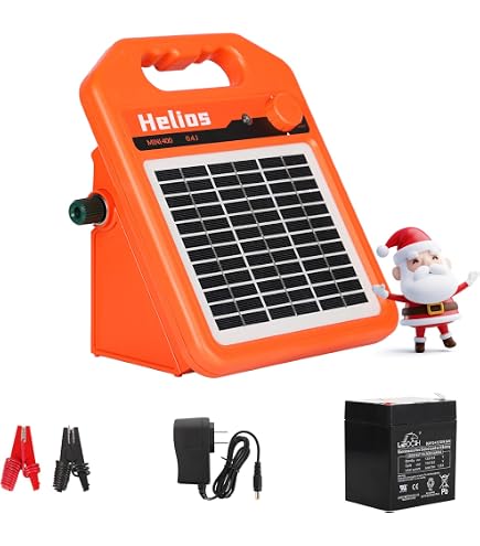 Solar-Powered Electric Fence Charger - 5700-10200V, 0.32J, 20-Mile Range, Waterproof, For Livestock & Predators