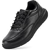 FitVille Men Wide Walking Shoes Casual Comfortable Dress Shoes Lightweight Arch Support Oxford Shoes Non-Slip Vegan Leather Business Sneakers