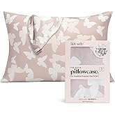 Kitsch Satin Pillowcase with Zipper for Hair & Skin, Softer Than Silk Pillow Cases Queen, Wrinkle-Free, Smooth and Cooling Sa