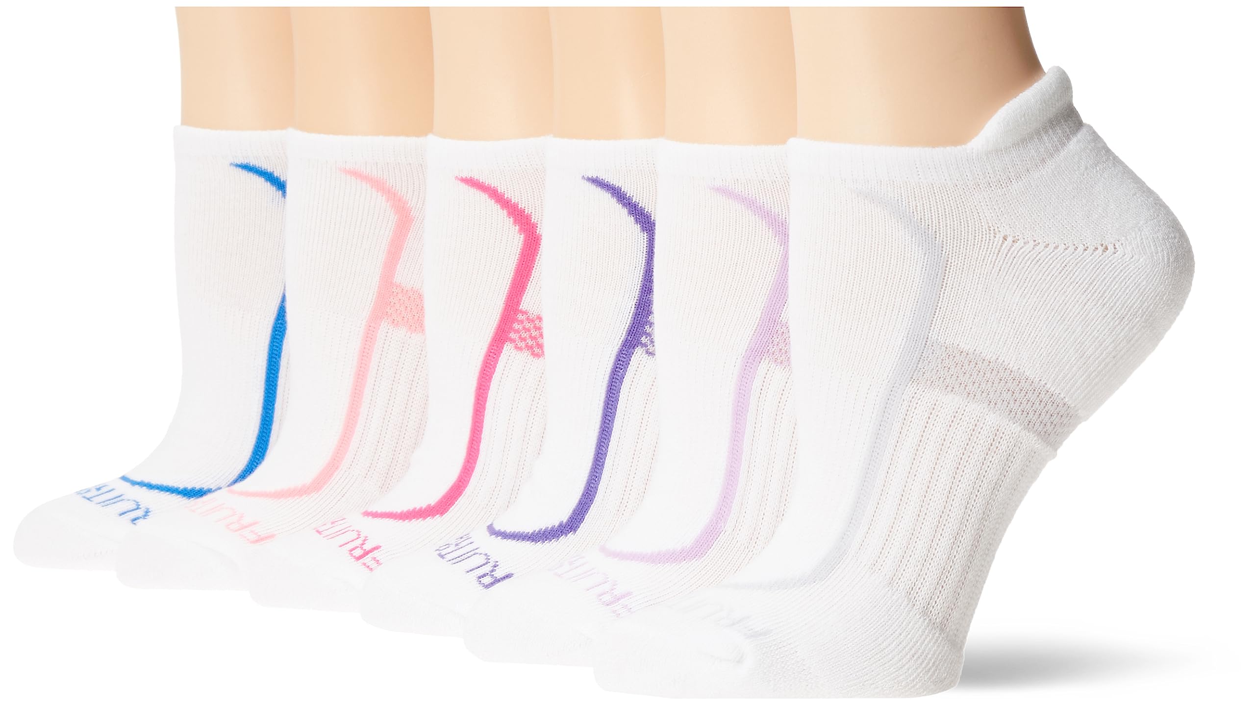 Fruit of the Loom Women Coolzone Cotton No Show Socks (6 Pack), White ...