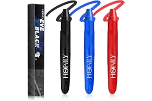 HOSAILY 3Pcs Eye Black Stick for Sports, Easy to Color Face Body Paint Eye Black for Baseball Softball Football Lacrosse, Halloween Costume Cosplay Parties Face Eye Paint Makeup Stick (Black+Blue+Red)