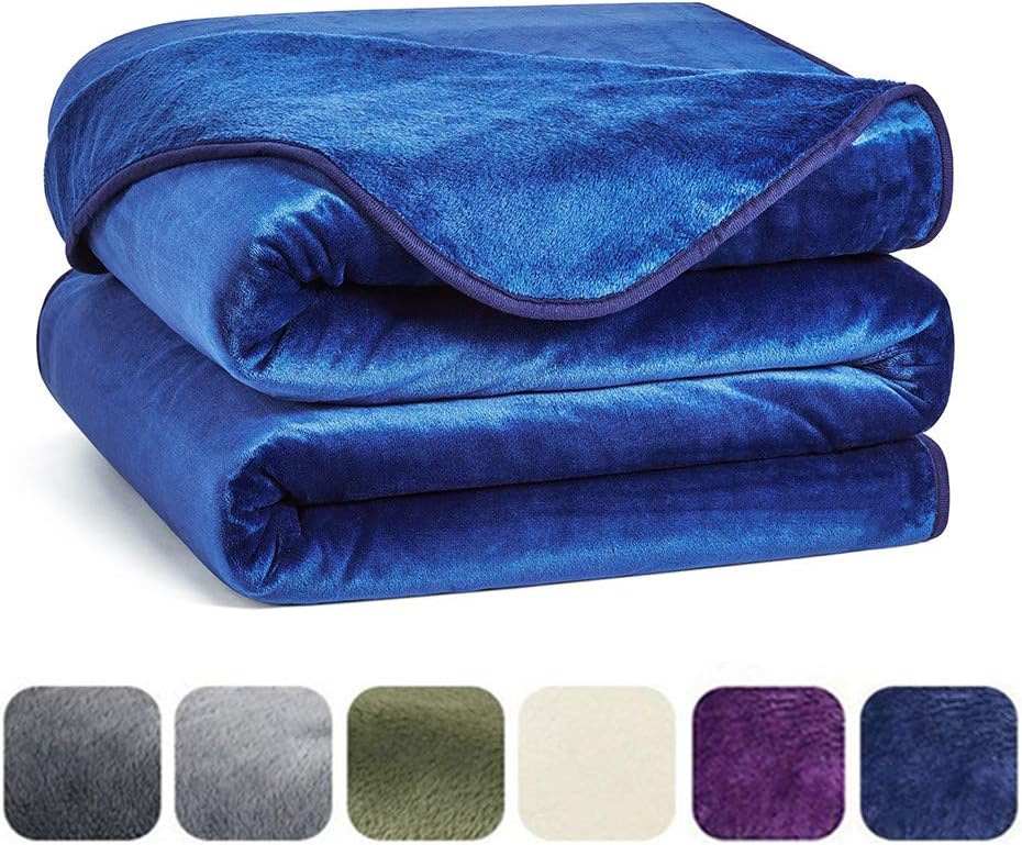 Charm Heart Luxury Fleece Blanket,All Season Super Soft Warm 350GSM Blankets Thick Blanket for Home Bed Blankets Twin Size, Dark Blue 66×90 in: Home & Kitchen