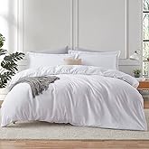 Hearth & Harbor White Duvet Cover California King - 3 Piece Soft Double Brushed Bedding Set - Includes 1 Cal King Duvet Cover with Button Closure 104x98 inches and 2 Pillow Shams