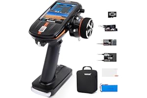 ATA HOBBY Radiolink RC8X 8CH 2.4G RC Transmitter and R8FG&R4FGM V2.2 Gyro Receivers, 4.3" Full Color IPS Touch Screen RC Remote Controller, 600m Long Range, 200 Models for RC Crawler Drifting Cars Boats