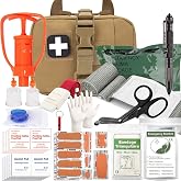 Tactical Ifak Trauma Kit - Emergency First Aid Bleeding Control Kit, Snake Bite &amp; Bee Sting Supplies, Venom Extractor Pump