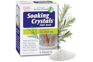 PediFix Soaking Crystals Foot Bath – 6 Packets – Therapeutic Foot Soak with Tea Tree Oil & Epsom Salt for Sore, Tired, Achy Feet
