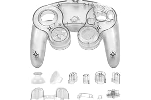 Ceozon Replacement Faceplate Cover Front Housing Shell Repair Accessories Kit Compatible with Gamecube Controller Included Buttons Transparent