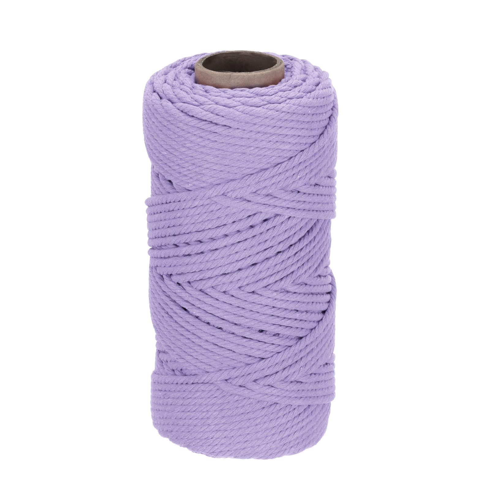 DMiotech 4mm x 100M (109 Yard) Light Purple Natural Cotton Macrame Rope, Wall Hanging Handmade Single Strand Macrame Cord for Plant Hangers, Gift Wrapping Wedding