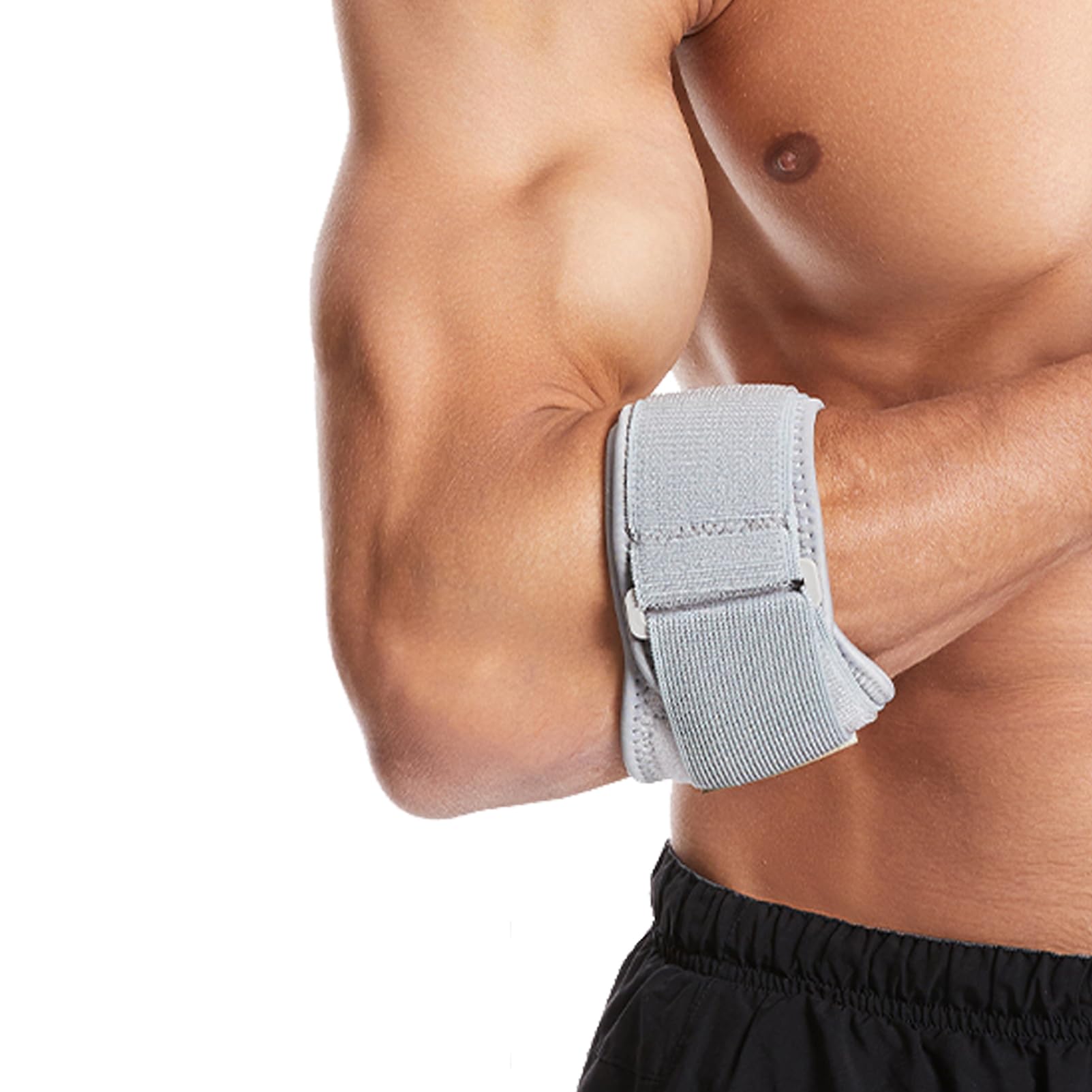 SONGQEE Tennis Elbow Support Strap with EVA gel Pad, Golfers Elbow Brace for Men Women, Adjustable Arm Support for Tennis Elbow, Relief Pain, Sport Protecter, Volleyball Baseball, Badminton(Gray)