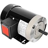 2HP Electric Motor 3450 RPM General Purpose Three Phase Motor 230V/460V 56C Frame 5/8"Shaft Diameter CW/CCW Rolled Steel Shel