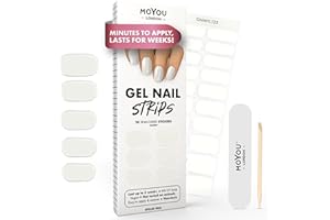 MOYOU LONDON Semi Cured Gel Nail Strips - 20 Pcs. Gel Nail Wraps for Salon-Quality Manicure - Works with Any UV Lamp - Easy to Apply, Trim, & Remove Nails Stickers