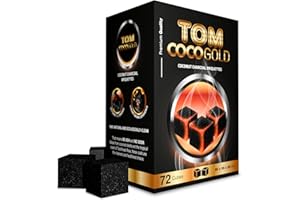SUNLIGHT CHARCOAL Tom Coco 72 Natural Charcoal Cubes - 25 mm Coals - Coconut Charcoal for Grilling and Relaxation (1)