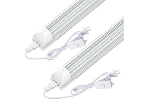 CNSUNWAY LIGHTING CNSUNWAY Led Shop Lights 4FT, D Shape LED Light 50W 7500LM 6500K Daylight White, Garage Light, Linkable Clear Cover T8 Integrated for Garage Workshop Workbench, ETL Listed(2-Pack)