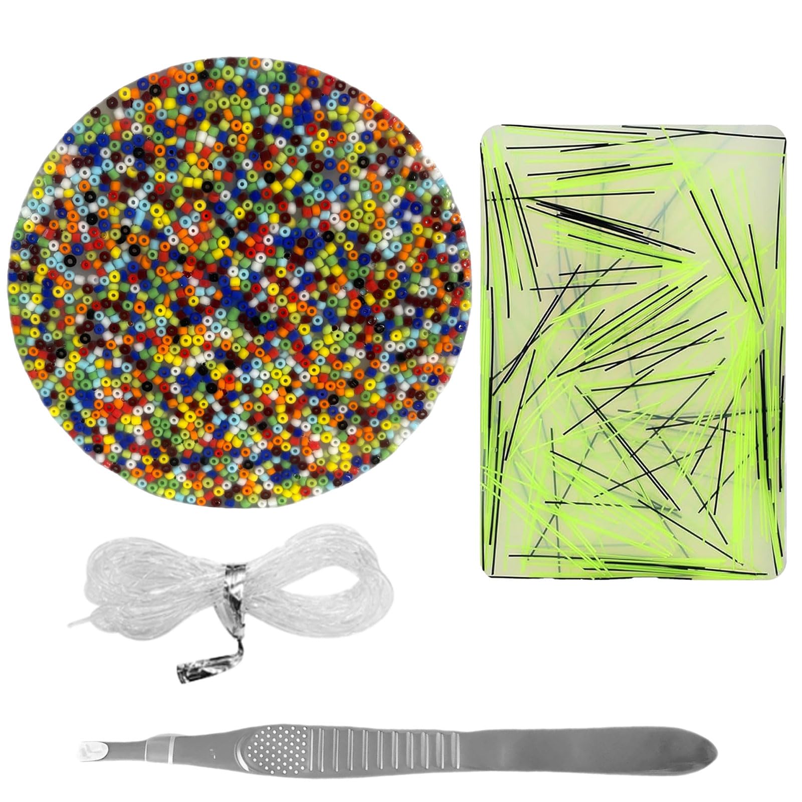 2Pcs Picky Pad Skin Picking Fidget Toys with Beads &Tweezer Silicone Sensory Toys Hair Picking Fidget for Release Anxiety Stress Relief for Trichotillomania Portable Fidget Pad for Travel (D)