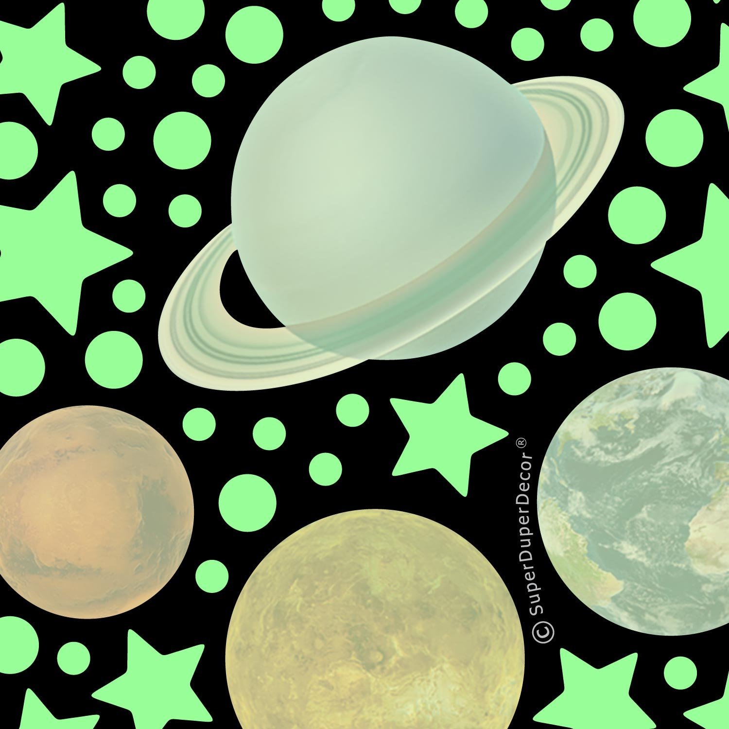 REAL AND STARS GlowintheDark stickers LARGE Amazon.co.uk