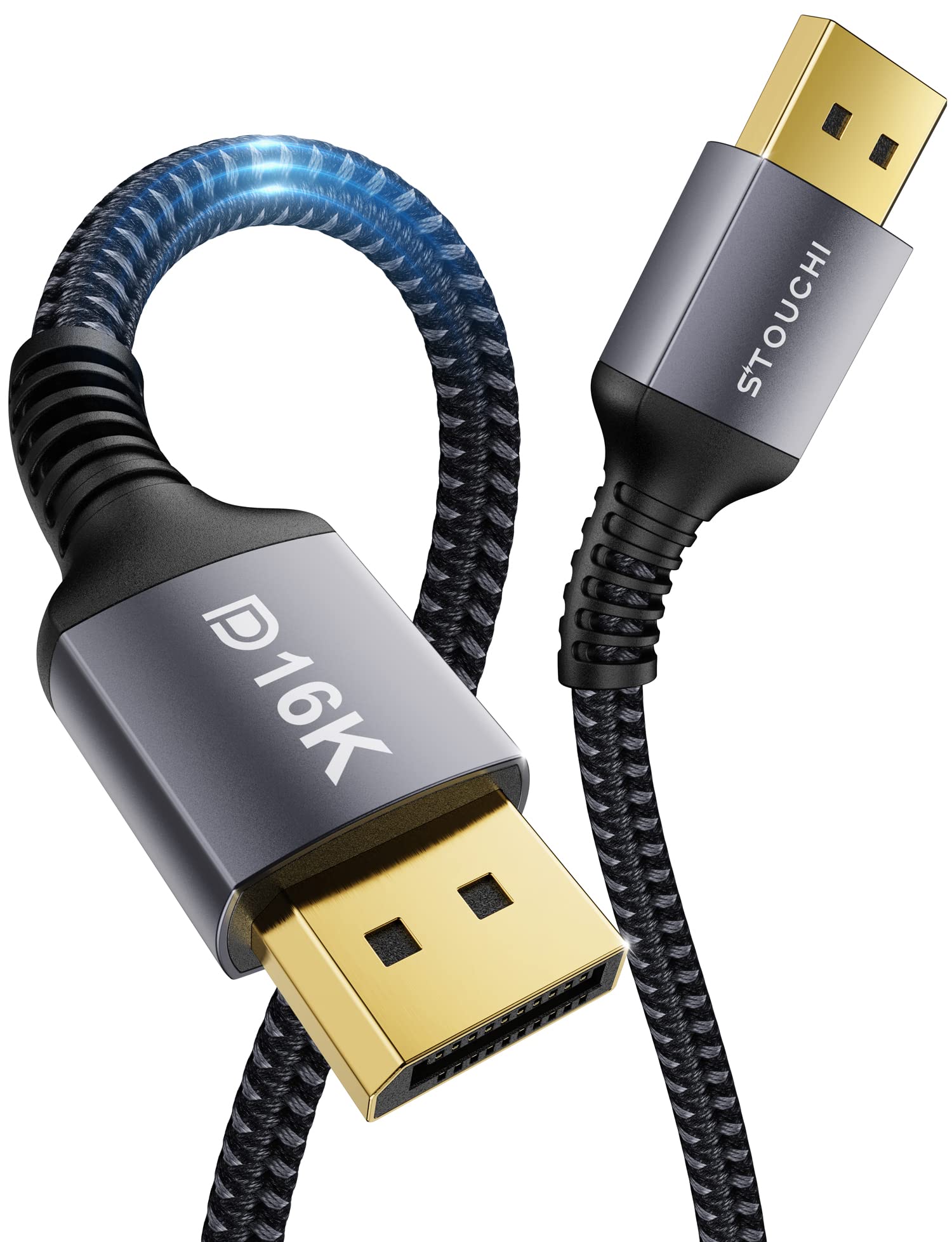 thumbnail image 2 of Stouchi 2 Packs Displayport 2.1 Cable 10FT, 80Gbps 2 of 9