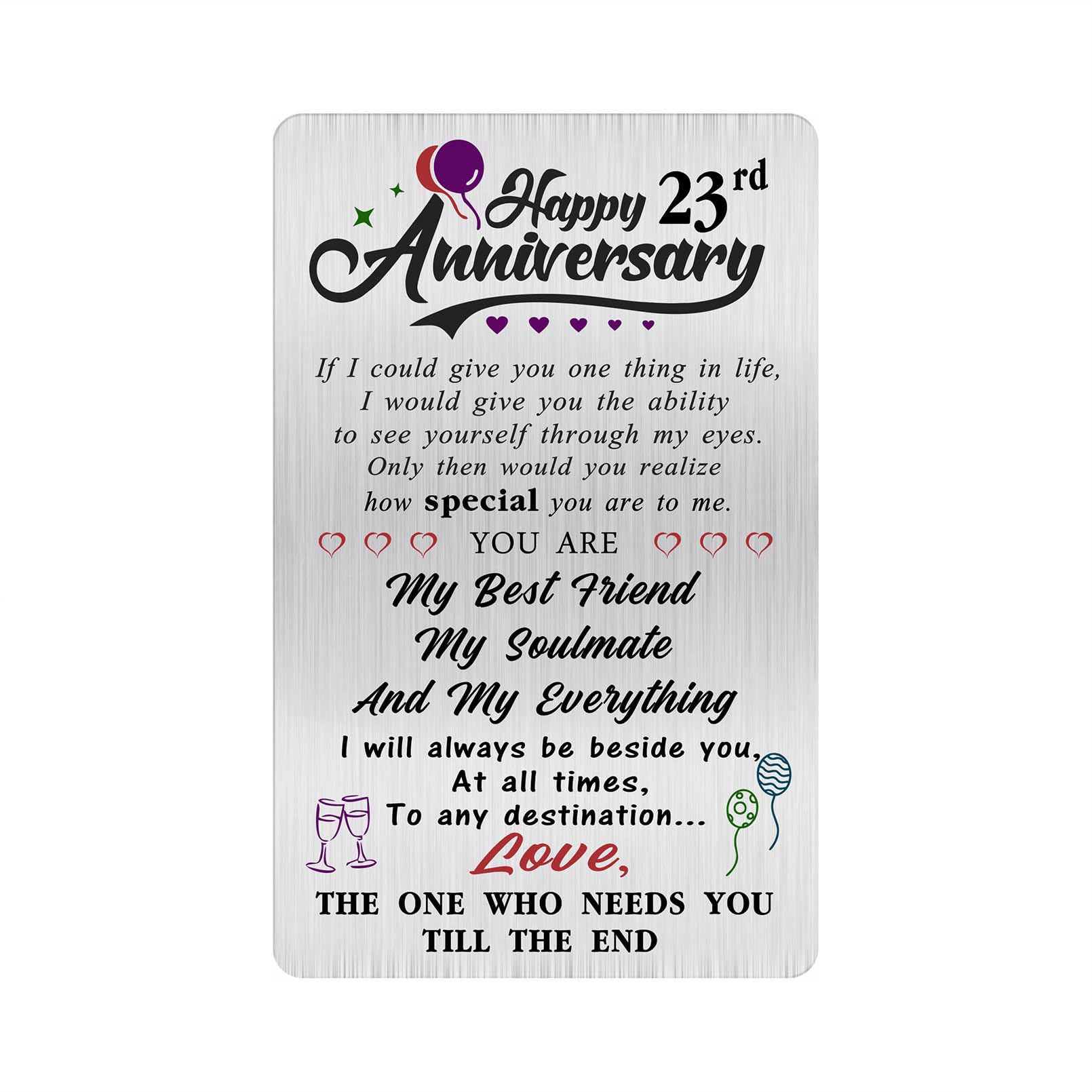 Alotozo 23 Year Wedding Anniversary Card - Happy 23nd Wedding Anniversary Cards Gifts for Husband Wife - 23 Years Anniversary Card for Him Her