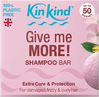 KinKind Give me MORE Shampoo Bar for Curly Damaged Frizzy Hair 50g UK Made