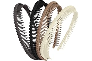 4Pcs Non-slip Toothed Plastic Headbands, Fashionable Bands for Women with Teeth, Comfort Plastic Headbands Decorations Suppli