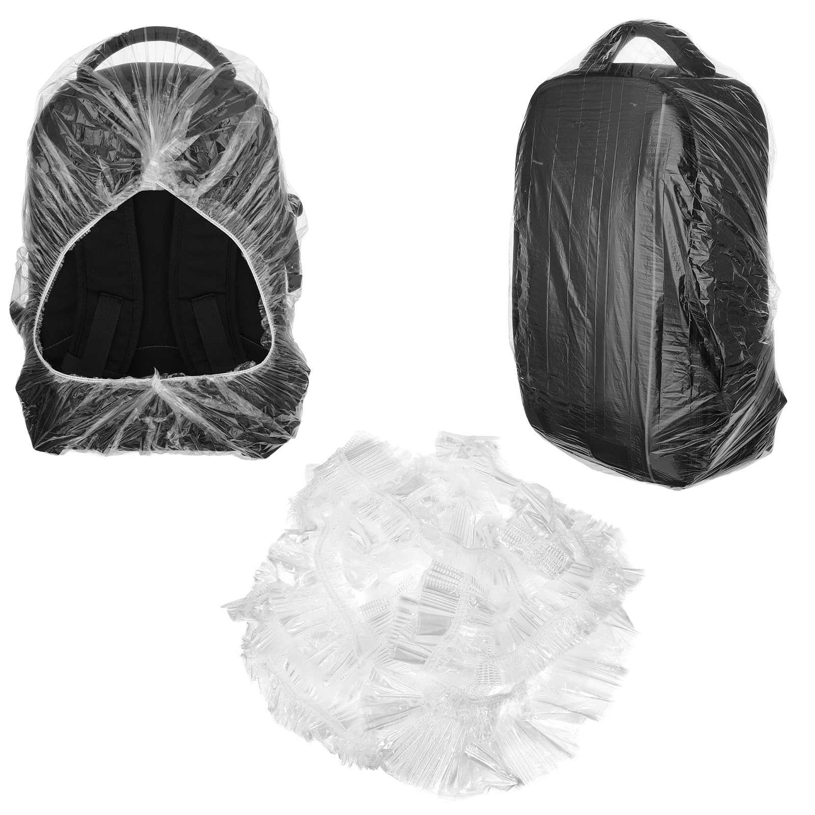 Photo 1 of LIQWEI 10 Pcs Backpack Rain Cover, Disposable Waterproof Cap, Elastic Covers Protector, Compact Raincoat Raincover for Outdoor Camping Hiking Cycling Travel Trikking Emergency (41L-50L)