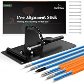Golf Alignment Sticks Holder, Golf Training Aid with Alignment Sticks &amp; Protective Padding, Swing Trainer Practice Teaching Aid Driving Range for Aiming, Putting, Swing, Golf Gifts for Men Women
