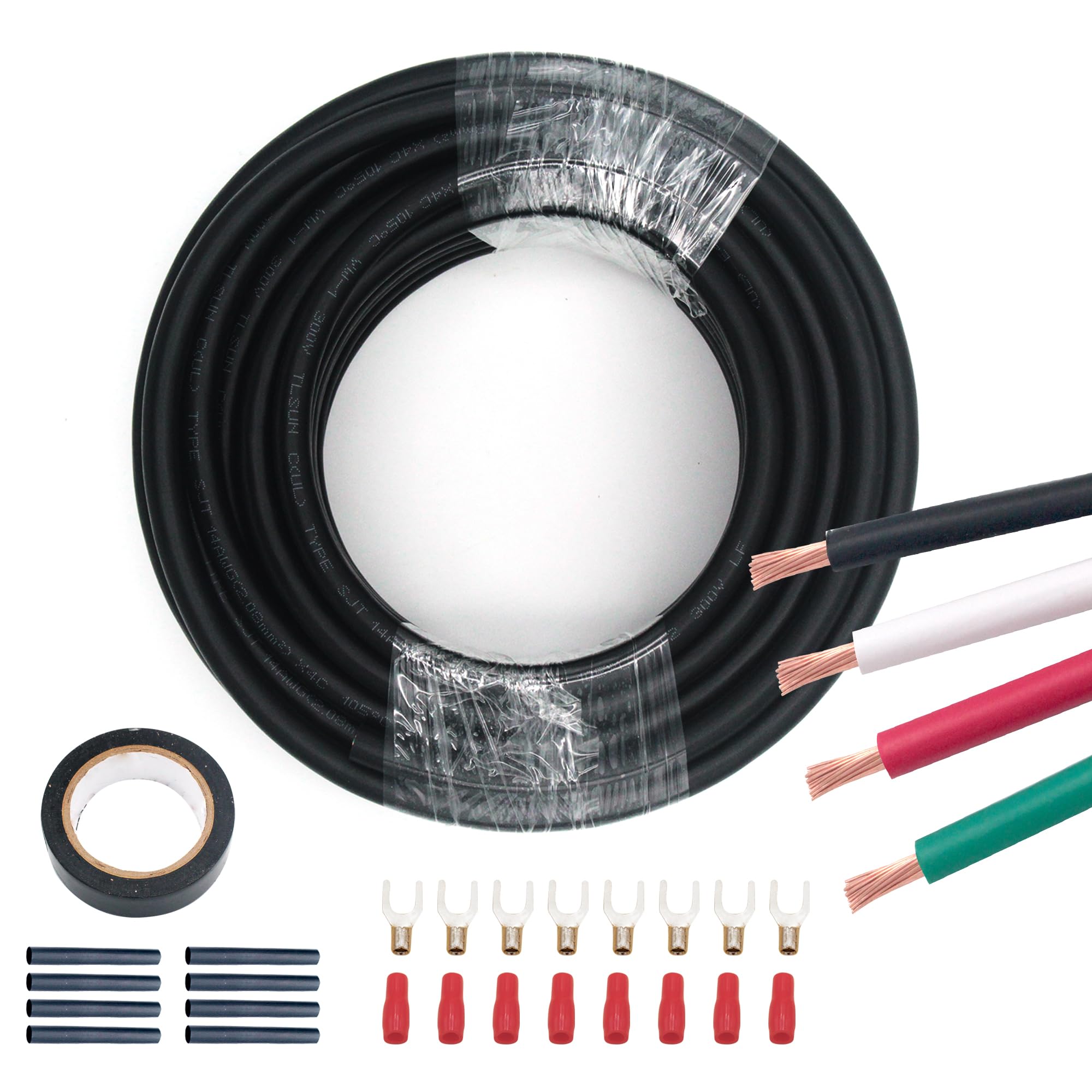 Photo 1 of 100ft Electrical Wires 14/4 AWG Conductor Automotive Wiring for Mini Split Air Conditioner 14Gauge Speaker Low Voltage Wire 300V led Wire Stranded PVC Cord Oxygen-Free Copper Cable Power(100FT)