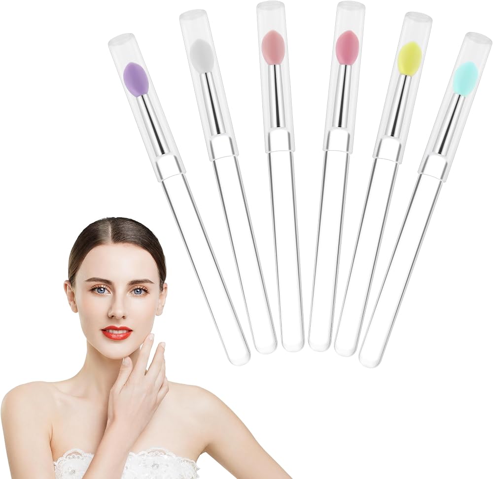 Yoizyfree Reusable Lip Mask Applicators - 6 Pcs Silicone Lip Gloss & Lipstick Brush Set