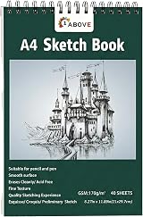 1ABOVE Artists Pad A4 170gsm 40 Sheets Spiral Bound Sketch Pad
