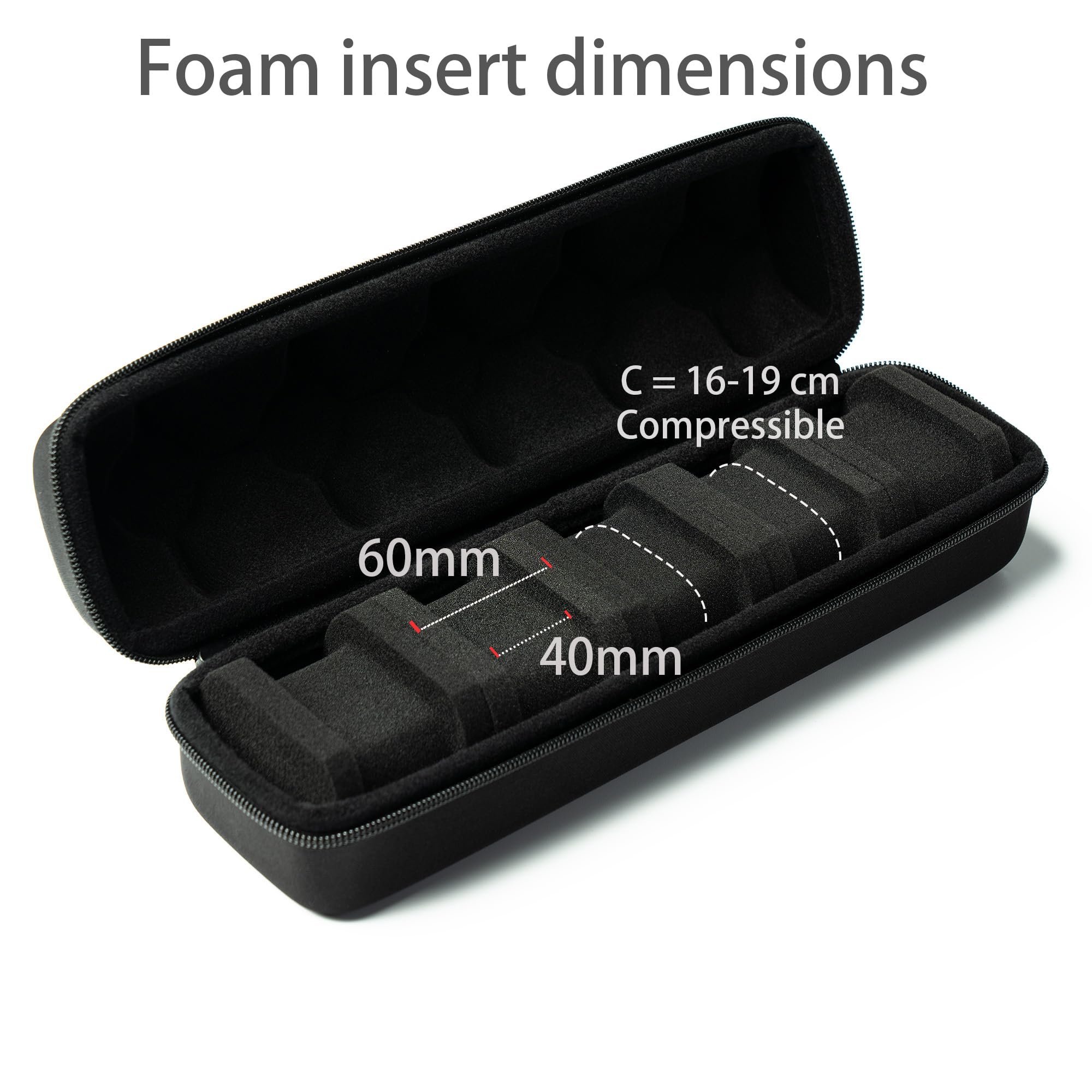 HOMPE Watch travel case,5 Slot Hard watch roll organizer, Fits All Wrist Watches&Smart Watches Up to 58mm (Black 5slot)