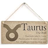 Meijiafei Taurus The Bull - Beautiful Spiritual Gift Astrology Sign of the Zodiac Plaque 10